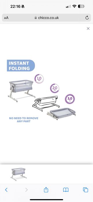 Кроватка Chicco next to me pop up