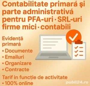 Ofer servicii contabilitate primara si suport pentru obtinerea autorizatiilor