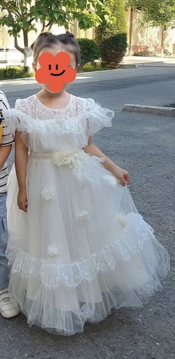 6-7 yoshli qizaloqlar uchun bayramona ko‘ylak