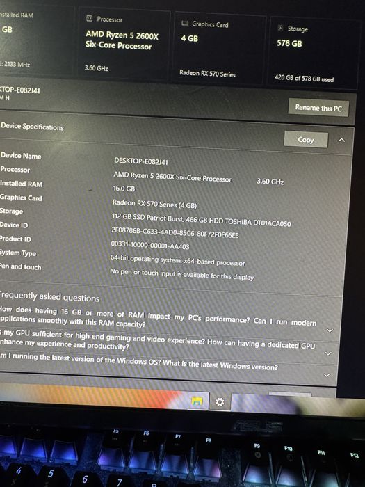 PC Gaming Ryzen 5 (sau vand tot setup ul)