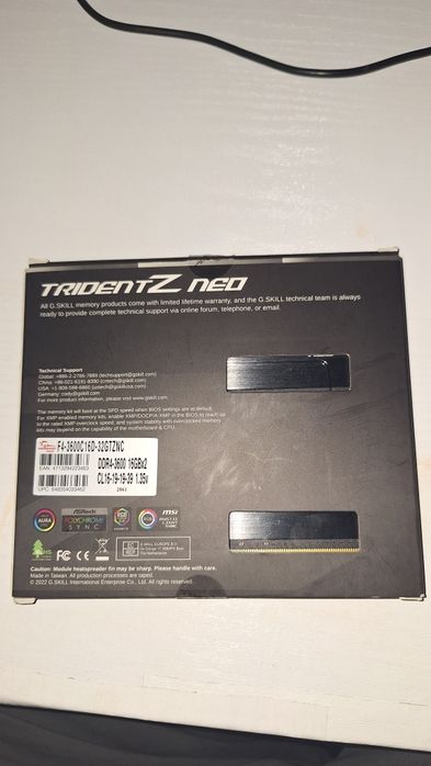 G.SKILL Trident Z Neo 32GB (2x16) DDR4 3600MHz F4-3600C16D-32GTZNC