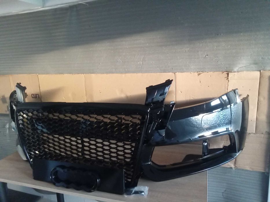 Bara fata cu grila radiator Fagure RS-LOOK Audi A4 B8 07-12 LZ9Y Negru VOPSITA