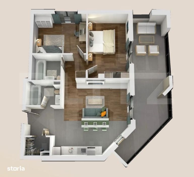 Apartament 3 camere, 2 bai, 75mp, 28mp terasa, zona Vivo — fotografia 1