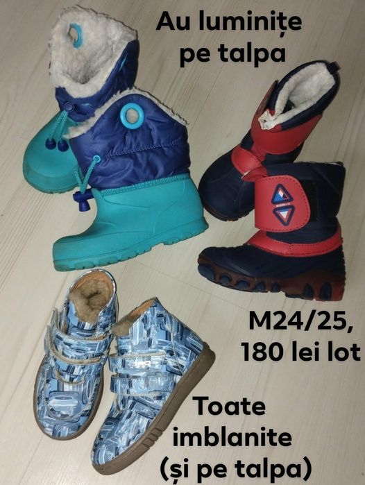 Lot încălțăminte iarna (3 perechi, îmblănite, ca noi)
