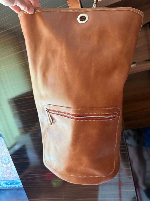 Кожена чанта, ръчна изработка