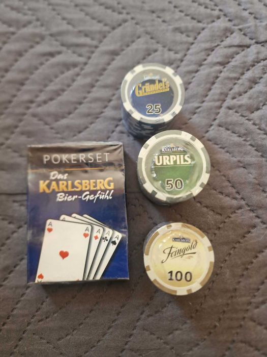 Колекционерски покер комплект Karlsberg – карти и чипове