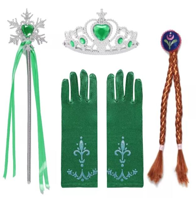 НОВО!!! Рокля на Ана от Замръзналото кралство + Корона!Аксесоари!