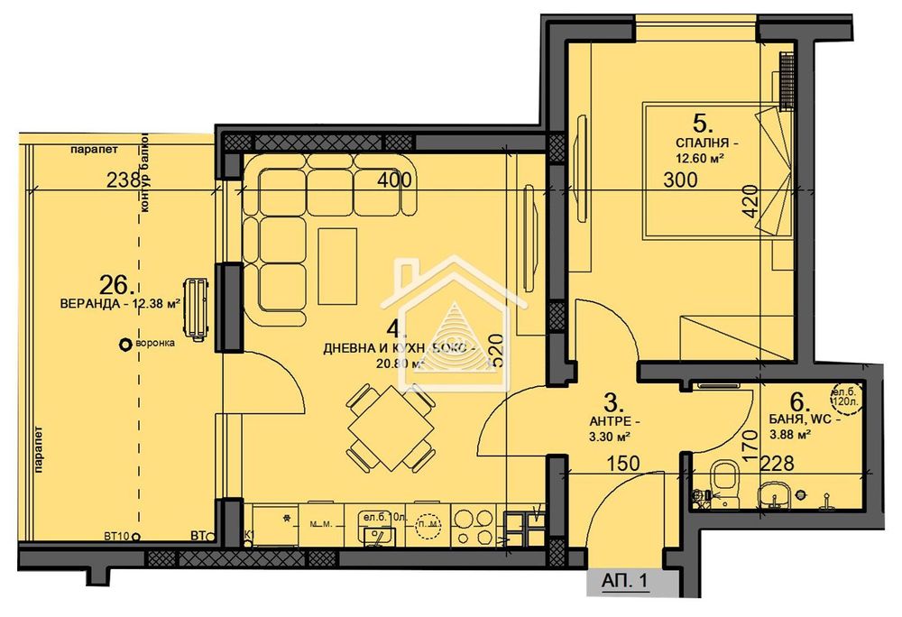 Продава се Двустаен апартамент в Пловдив, Прослав - 77 кв.м за 1817 €/кв.м - Снимка #12