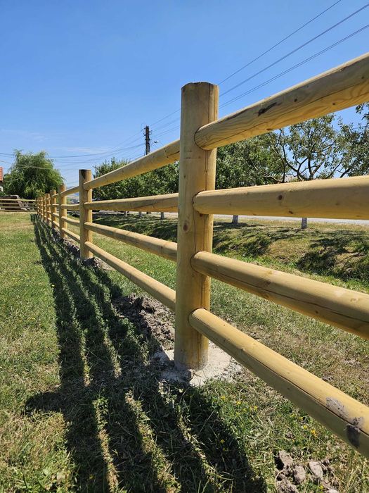 Gard din lemn rotund tip Ranch Premium