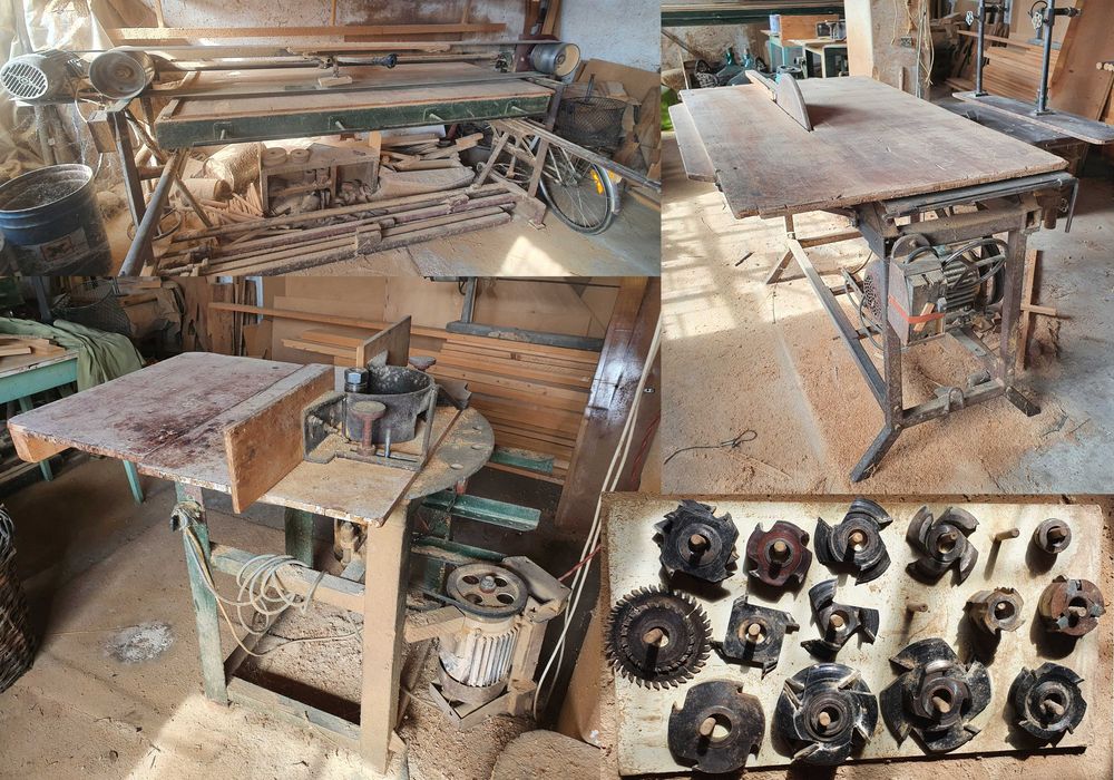 Abric-circular, freză (+ cuțite), mașină de șlefuit cu motor trifazic