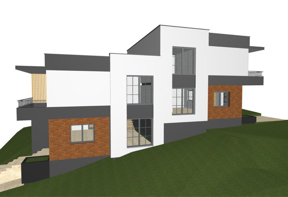 Duplex tip casă individuală – intrări opuse, 112 mp + terasă 25 mp