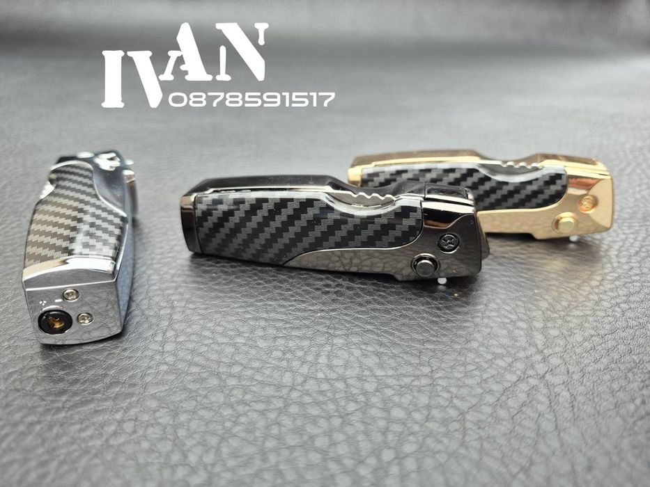 Запалка с вградено автоматично ножче (6 цвята)