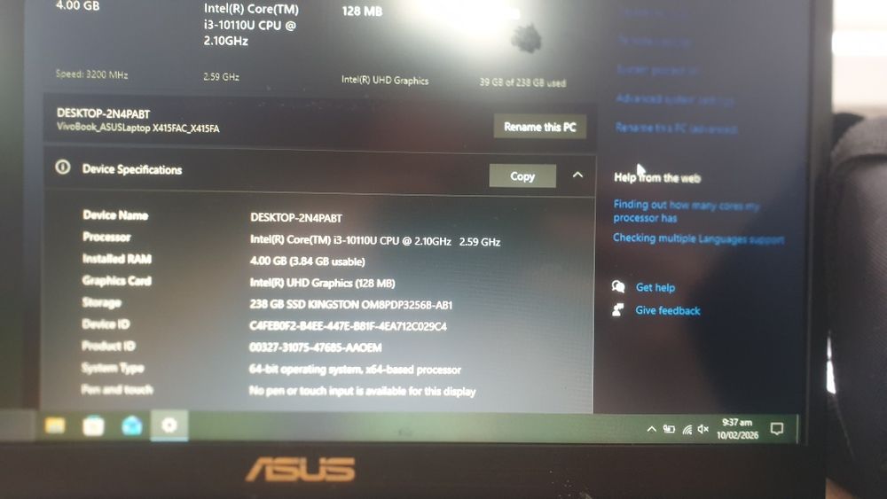 Laptop asus stare ft buna win 10