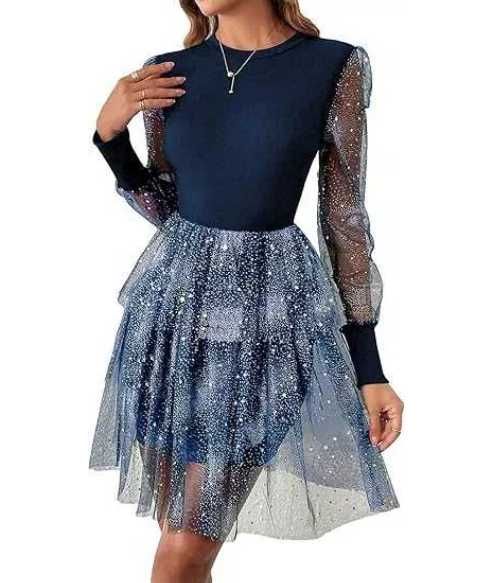 Официална рокля, Къса елегантна рокля, Секси рокля, Синя рокля