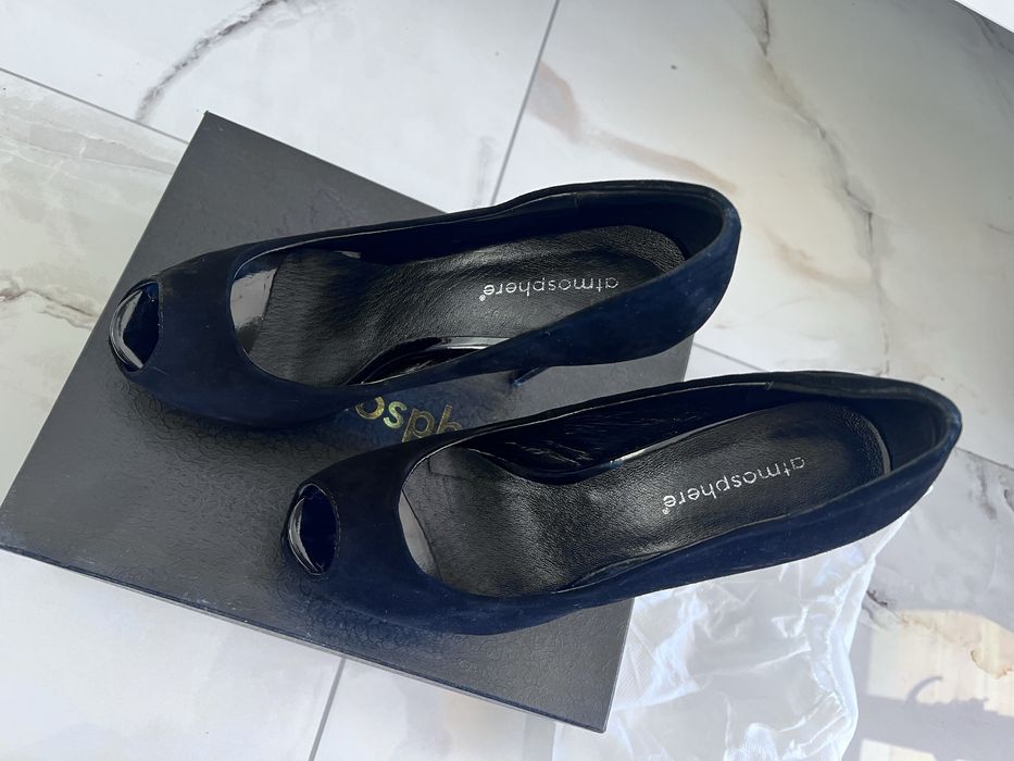 Pantofi cu toc inalt piele intoarsa naturala