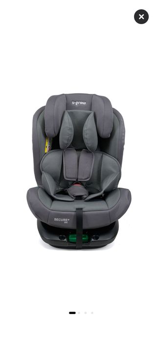 Scaun auto bebelusi sau copii U-Grow Secure+ 40-150 cm, 360 grade, 4 pozitii de ajustare pe spate, 10 pozitii de ajustare a tetierei pe inaltime, gri