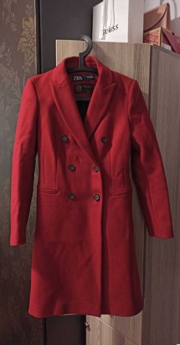 Zara палто Manteco висококачествена италианска вълна 75% размер Хс