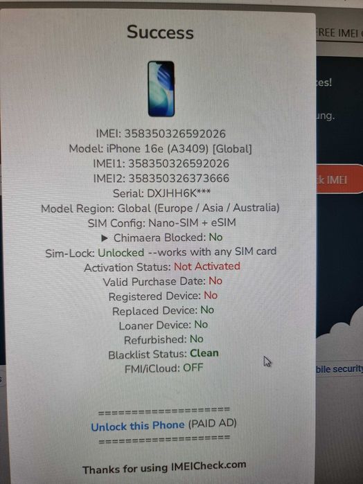 Apple iPhone 16e, 8GB, 128GB, Неразпечатан!