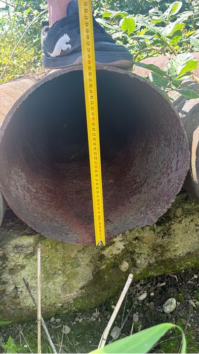 Lot 10 Țevi Fier Masive (Greutate ~6 tone) – Pentru Podețe / Hale