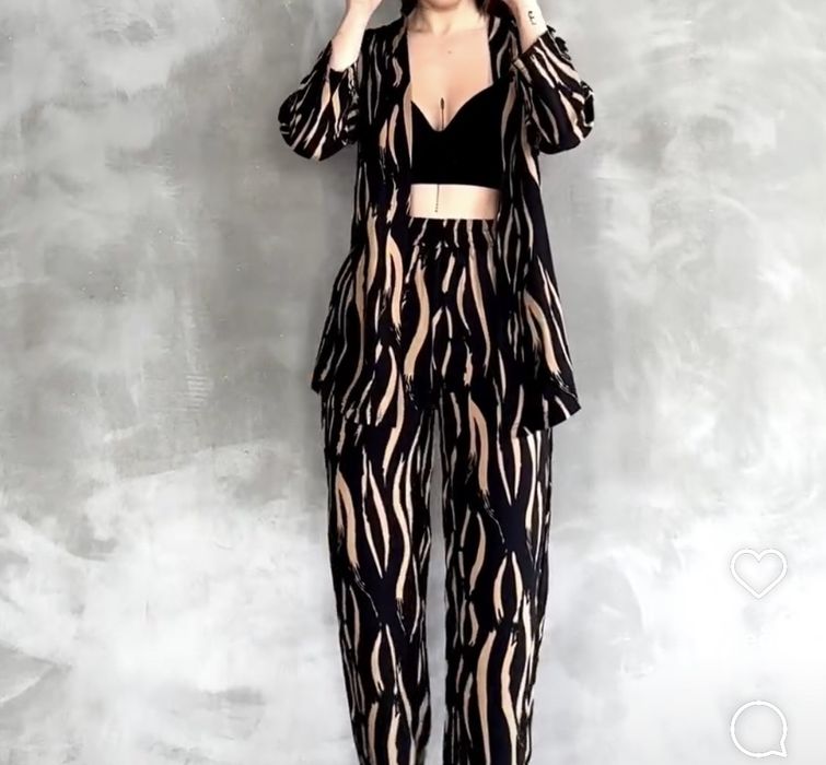 Дамски сет от 2 части черени кремав