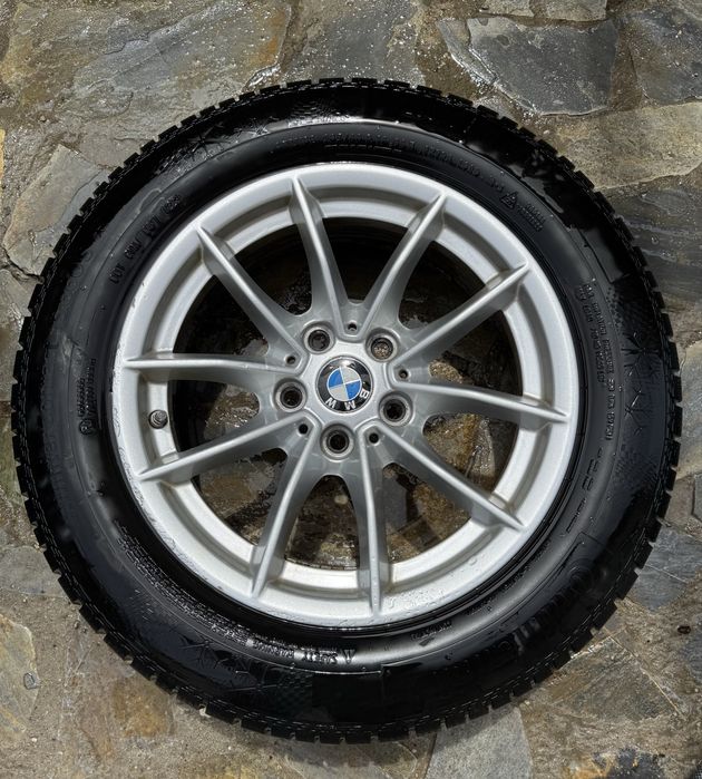 Set Jante Aliaj Originale BMW 16" cu Anvelope Iarnă Continental 205/60 R16 DOT 2023
