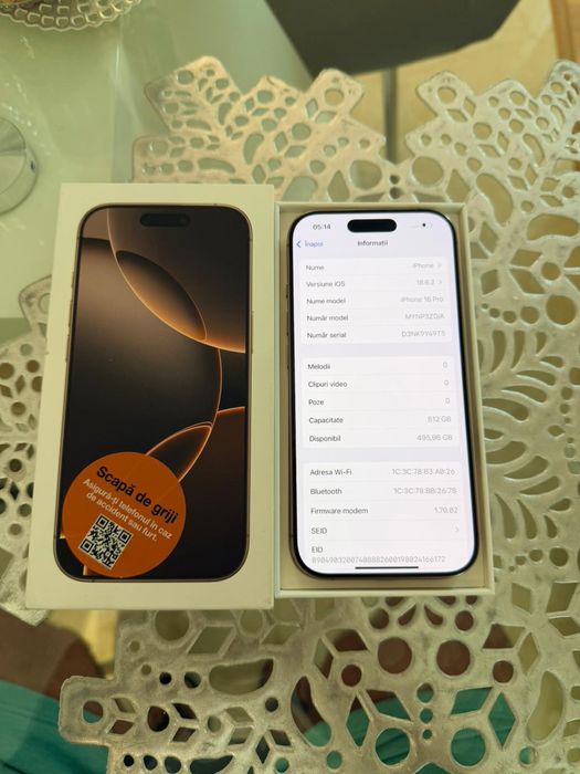 Iphone 16 pro 512 GB baterie 97%