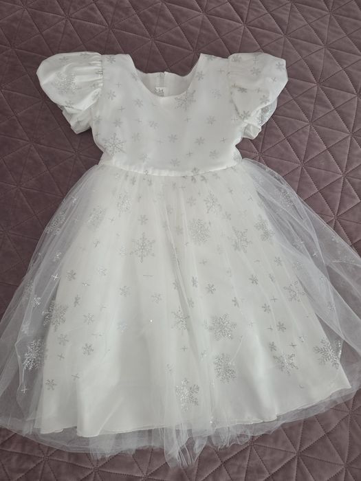 Rochie fete 6-7 ani, fulg de nea