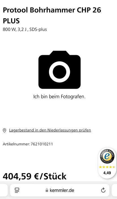 Protool CHP 26 Plus - Комбиниран перфоратор 800W 3.2J