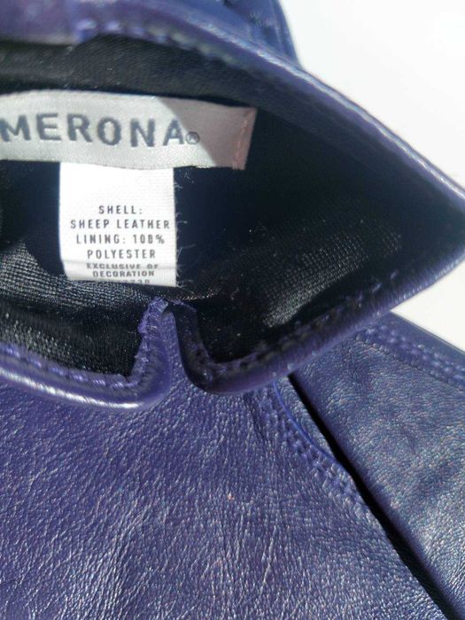 Нови дамски ръкавици лилави естествена кожа