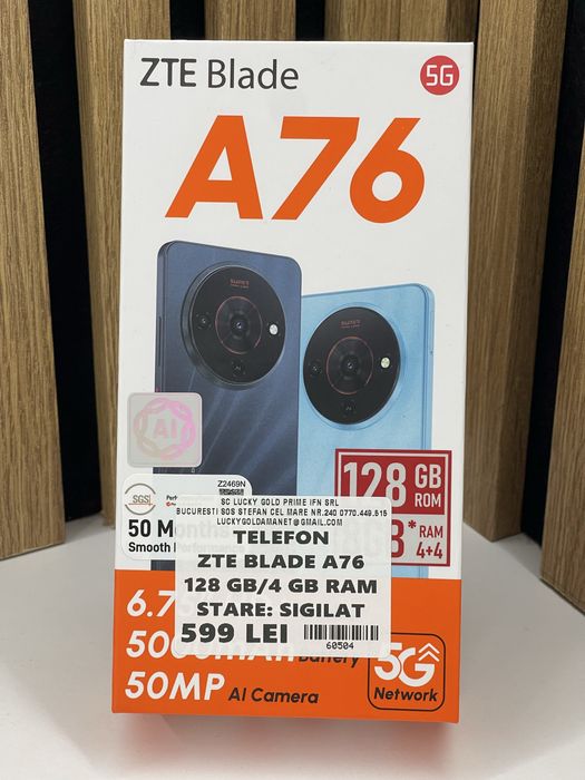 ZTE Blade A76 Sigilat 128Gb 4Gb ram Garantie / Factura #60504
