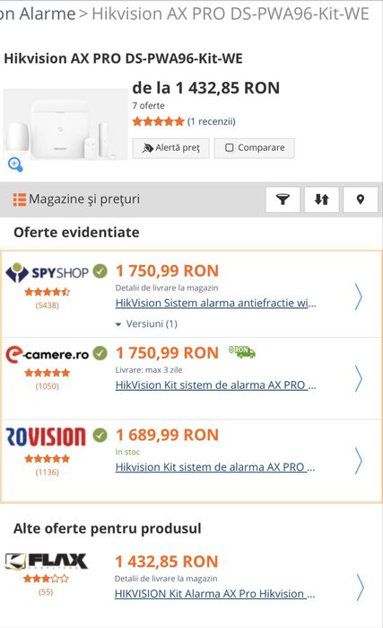 Kit Alarma Hikvision AX Pro Wifi + Senzor Pir cadou