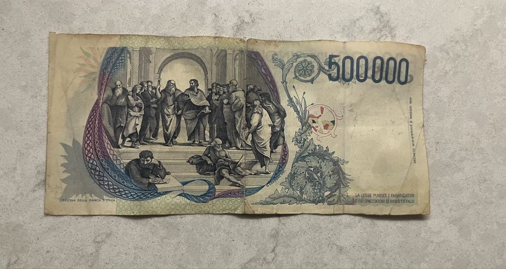 500000 Италиански лири банкнота