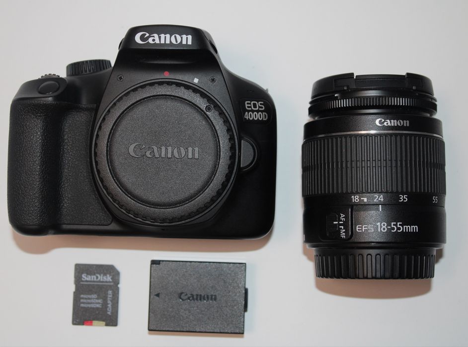 aparat foto canon 4000D EOS kit aparat+obiectiv+incarcator