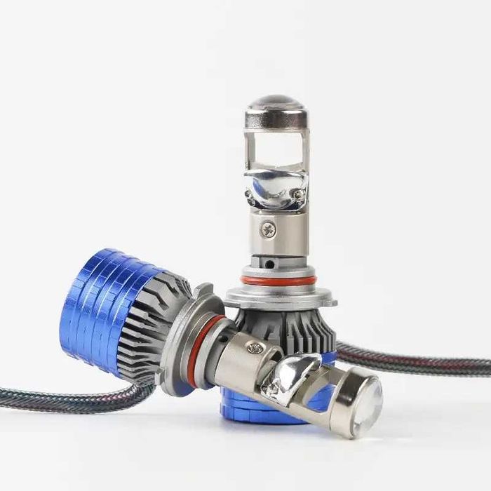 Комплект 2 LED крушки с лупа, H7, Canbus, 12V, 2x55W, 6500К, 87x31мм