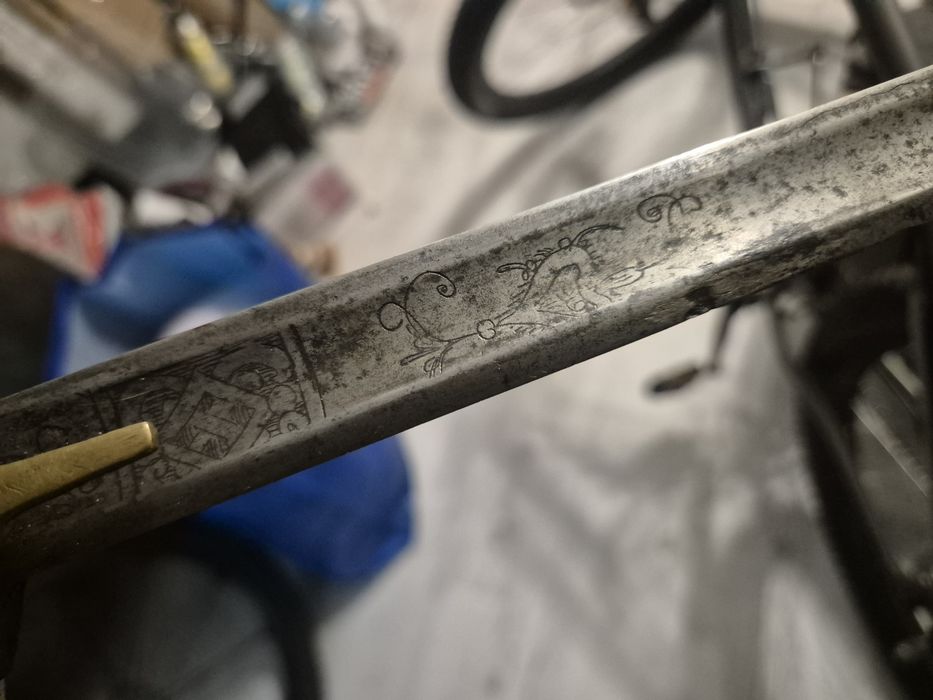 Османска офицерска сабя Шамшир. Дръжка слонова кост