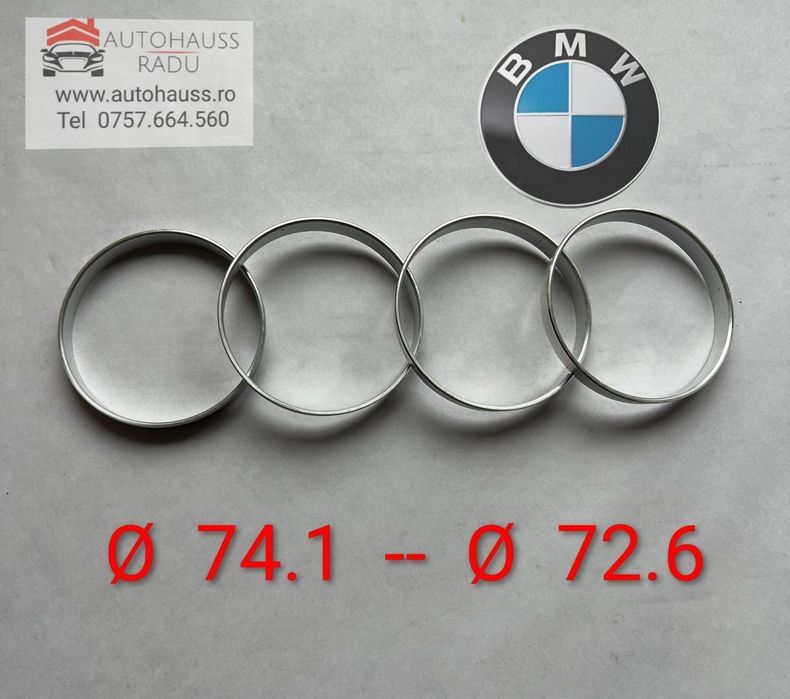 Inele centrare BMW 74.1 x 72.6 din Aluminiu pt jante Aliaj