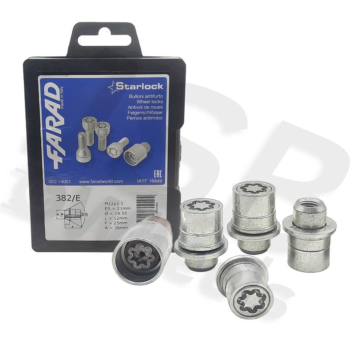 Set piulite antifurt Starlock M12x1.5 Toyota, Mitsubishi, Lexus