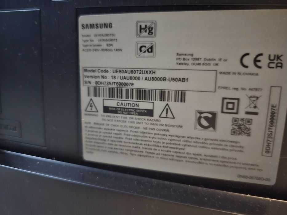 Piese tv Samsung UE50AU8072