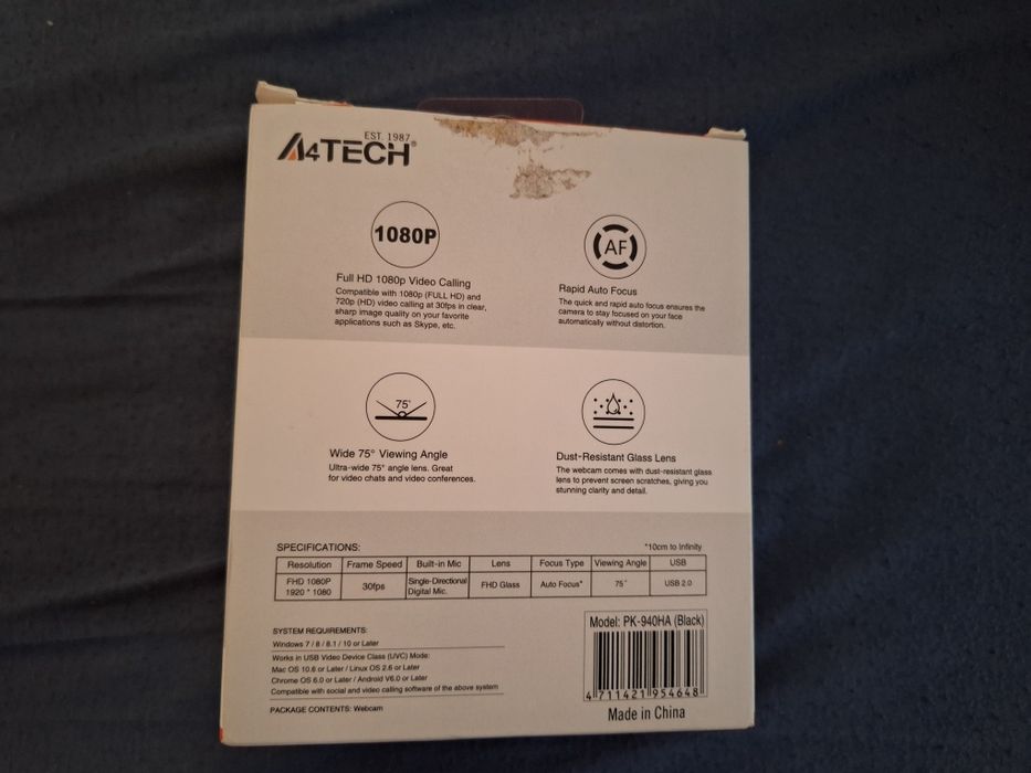 Camera web a4tech pk-940ha în cutie