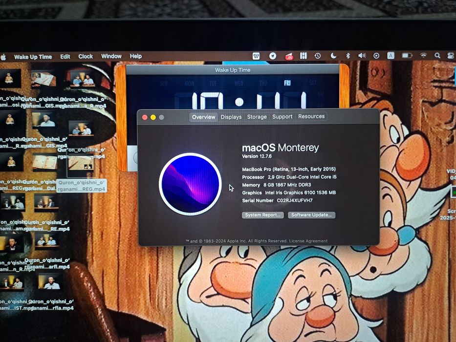 Macbook pro idial holatda