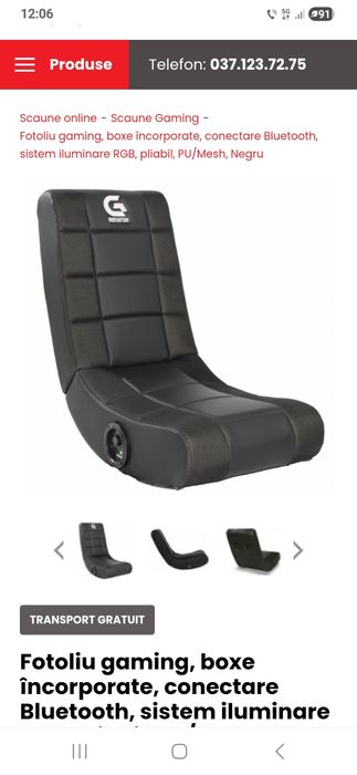 Fotoliu gaming de podea