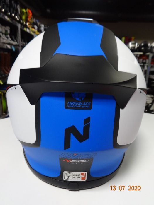 Нова мото kаска шлем nitro n3100 rival white/black/blue xs,s,l,xl