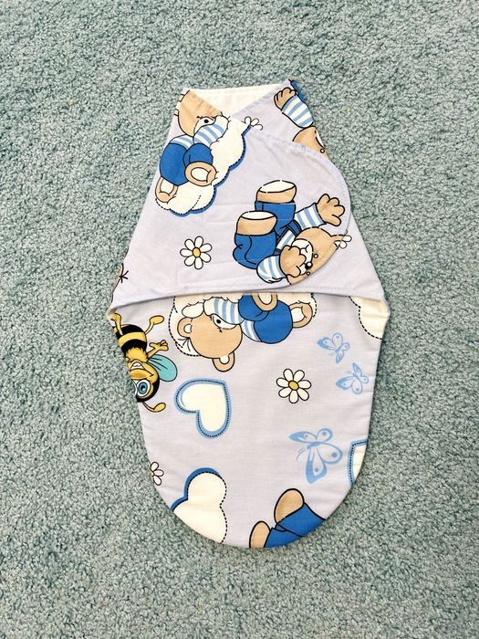 Sistem înfășat bebeluși 0‑3 luni, 100 % bumbac, nefolosit