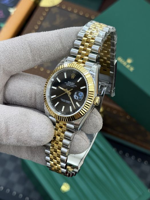 Rolex Date-Just 41mm Teo Tone Black Cal 3235