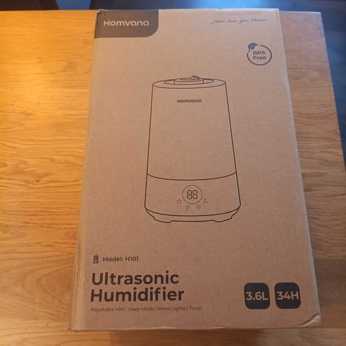 НОВ! Ултразвуков овлажнител за въздух 3.6 L – тих, с нощна лампа