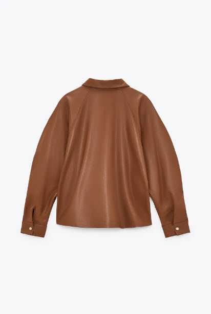 Кожена връхна риза/яке Zara, размер S