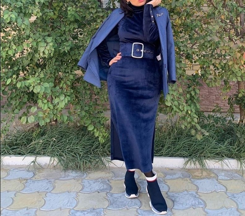 Велюровое платье