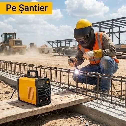 Aparat Sudura Invertor MMA Electrod 310 A 1.6-5 mm Caznic Ferma Atelier Auto Santier Display LCD Reglaj Amperaj + Masca + Perie + LIVRARE GRATUITA