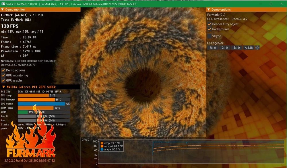 Placa video Asus ROG strix RTX 2070 Super 8 GB, 256 bit, RGB