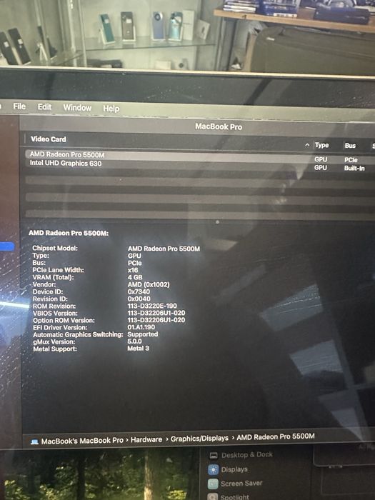Macbook pro 16 inch 2019 i9 16 gb 1 tb ssd radeon pro 5500m